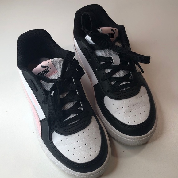 Puma Other - Puma Kids Sneakers Black and White with Pink Accents Little Girls Size 2 EUC